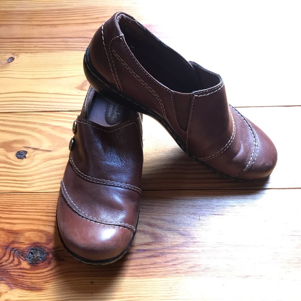 Clarks Brown Chocolate Bendables Loafer Clogs, EUC, 7M